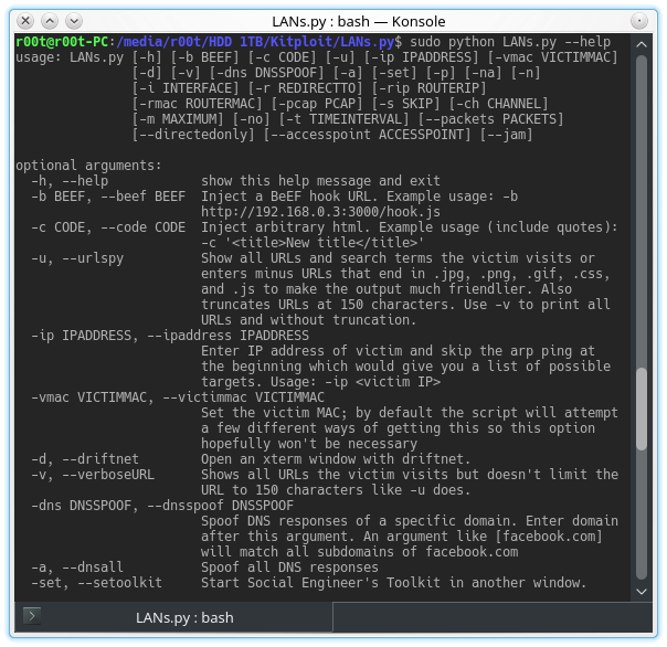 LANs.py - Inject Code, Jam Wifi, And Spy on Wifi Users