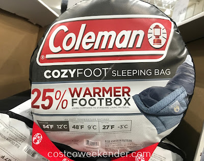 Costco 1139610 - Coleman CozyFoot Sleeping Bag: great for camping along a lake, beach, mountains, or the woods