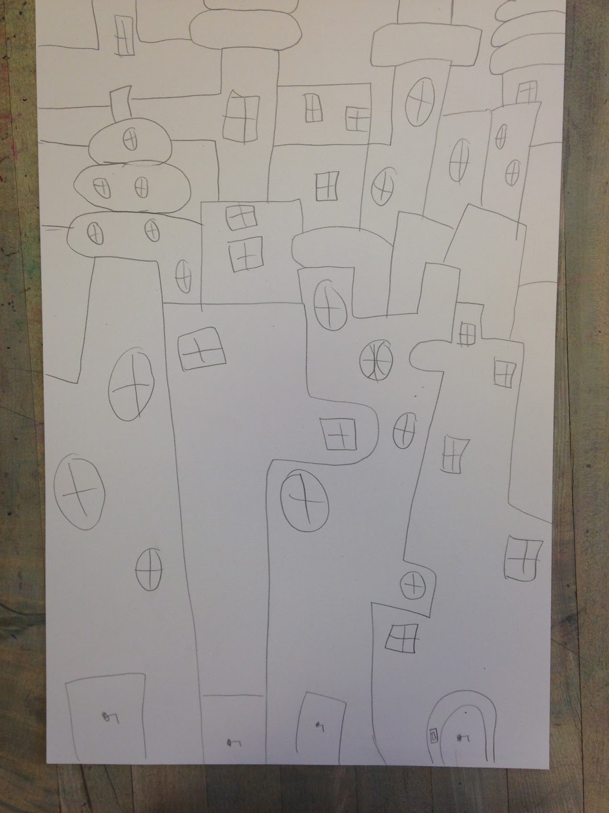 Art Room Blog: 3rd Grade Cities in the Style of IM Pei and James Rizzi ...