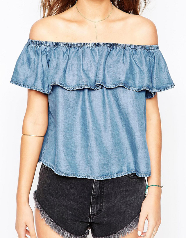 diy patrones camiseta denim sin hombros mujer