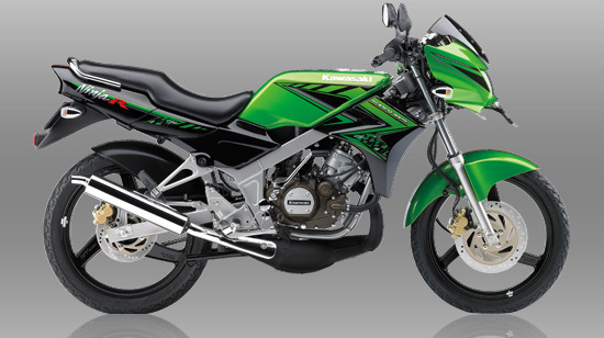 Update harga , warna dan striping baru Kawasaki Ninja 150R 2014 terlihat semakin segar . . .