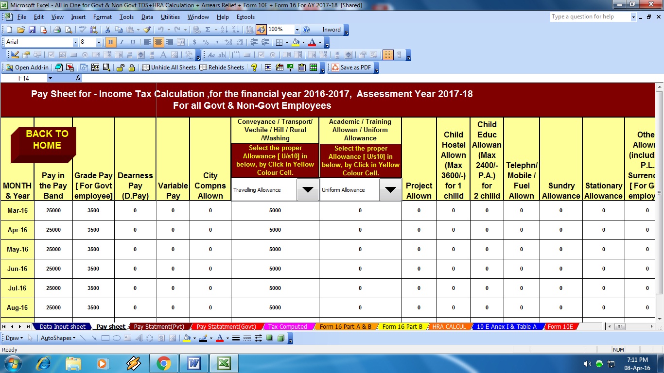 salary deduction calculation