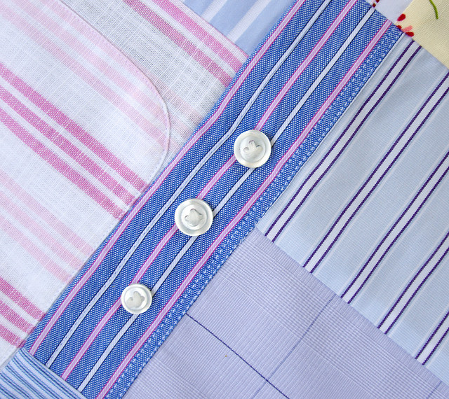 Worn and Washed - Reclaimed Shirt Fabrics Quilt