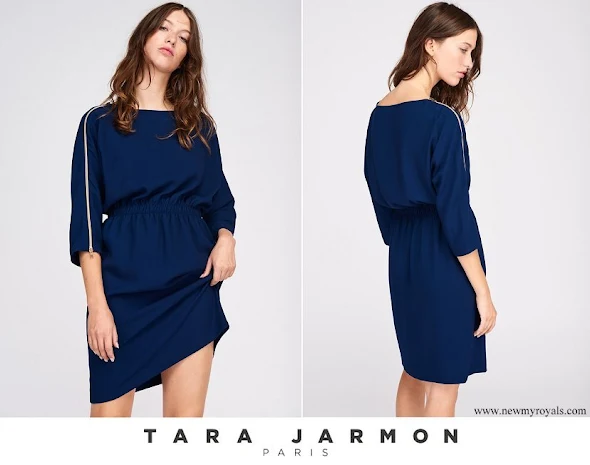 Princess Stephanie wore Tara Jarmon Zip Sleeve Dress