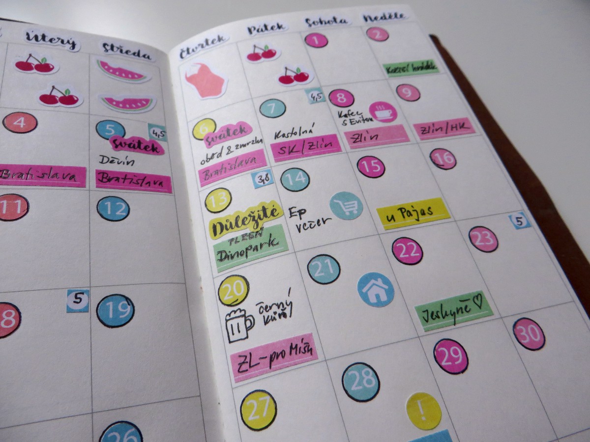 Traveller´s notebook se samolepkami fleppi