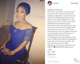tonto-dikeh tonto dikeh message