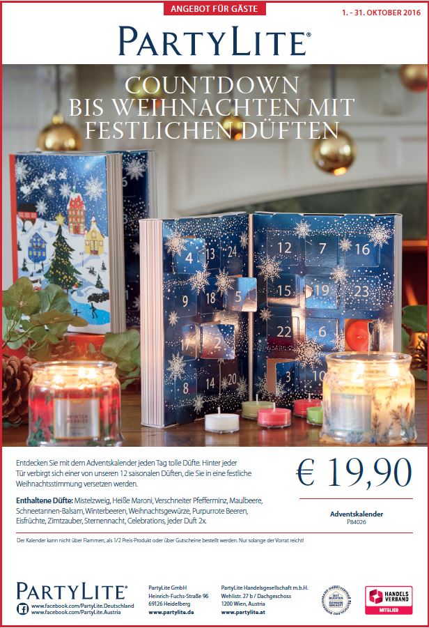 wachstraum.de PartyLite® Online Shop PartyLite Adventskalender