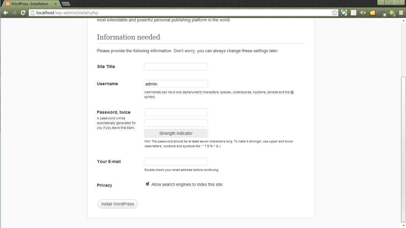 How secure is my password. Message for login. The password is too short. Password. Your password should.