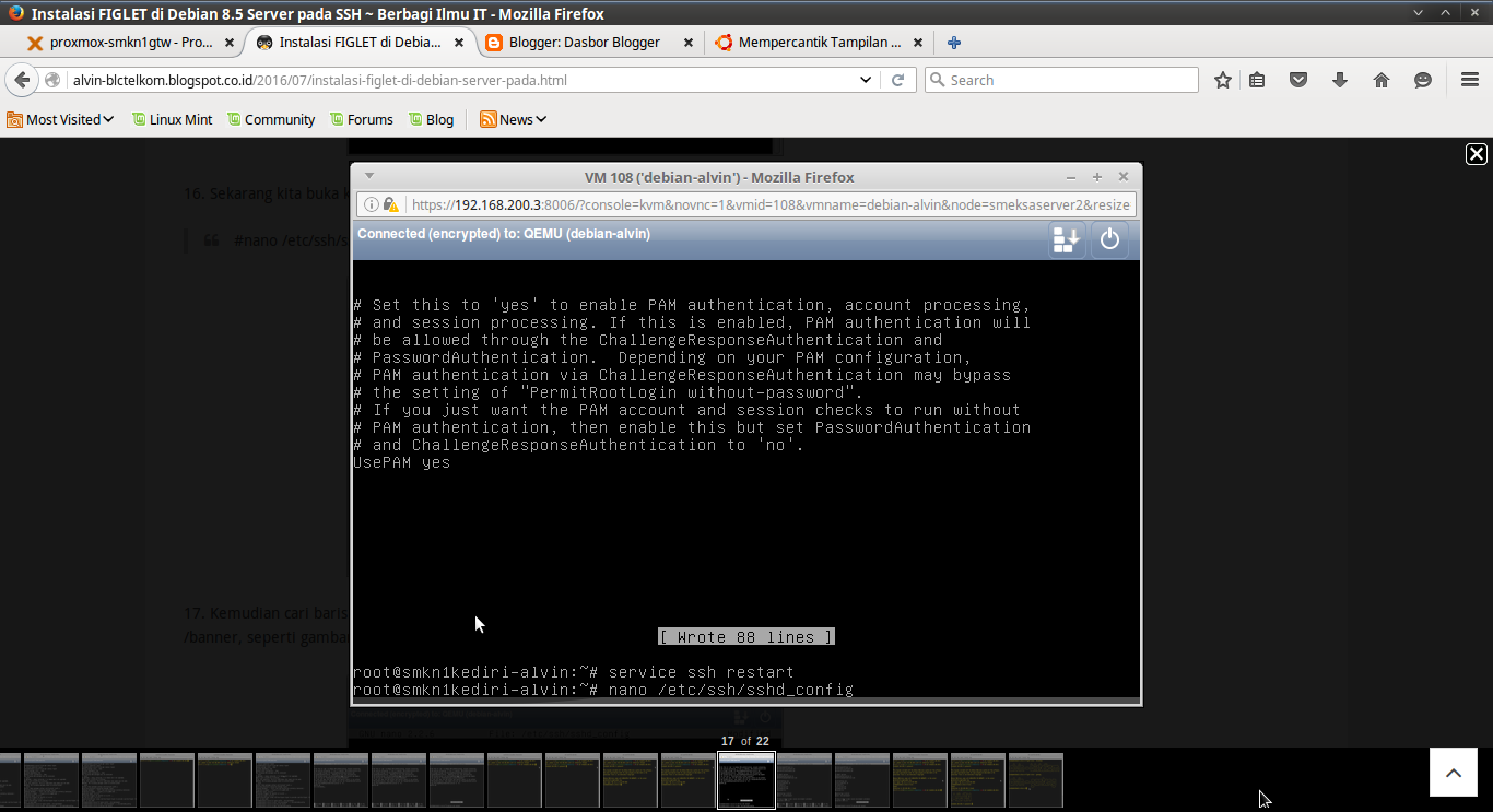 Instalasi FIGLET di Debian 8.5 Server pada SSH