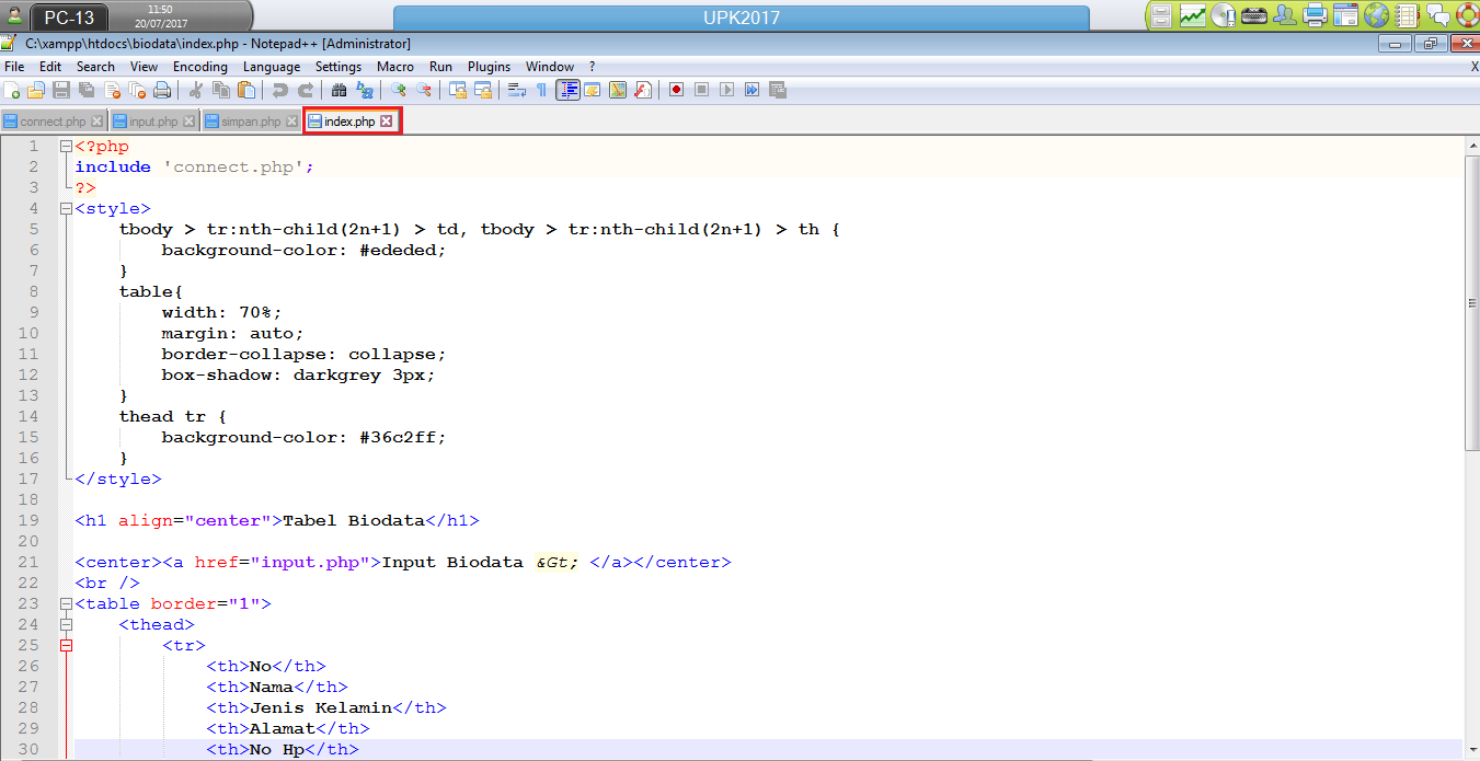 TUTORIAL MEMBUAT FORM BIODATA SEDERHANA (Input, Edit, Delete)