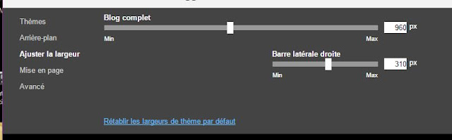 réglage de la largeur du blog