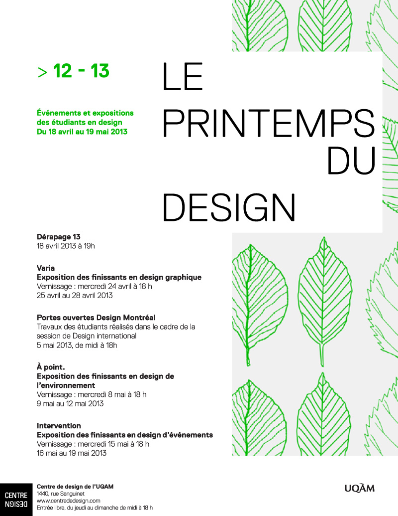 design  problématique, expérimentation & Ere DESIGN UQAM