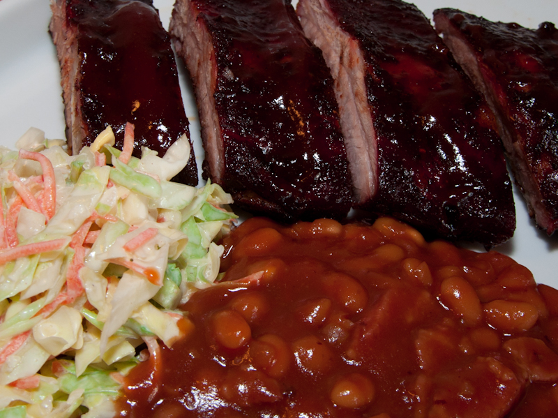 Grillblogg om Grillgleder Back Ribs med Baked Beans og Coleslaw