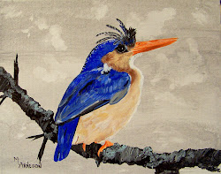 bird painting kingfisher acrylic arneson mary colorado artist beauty paintings puzzles choice fine strange pearl