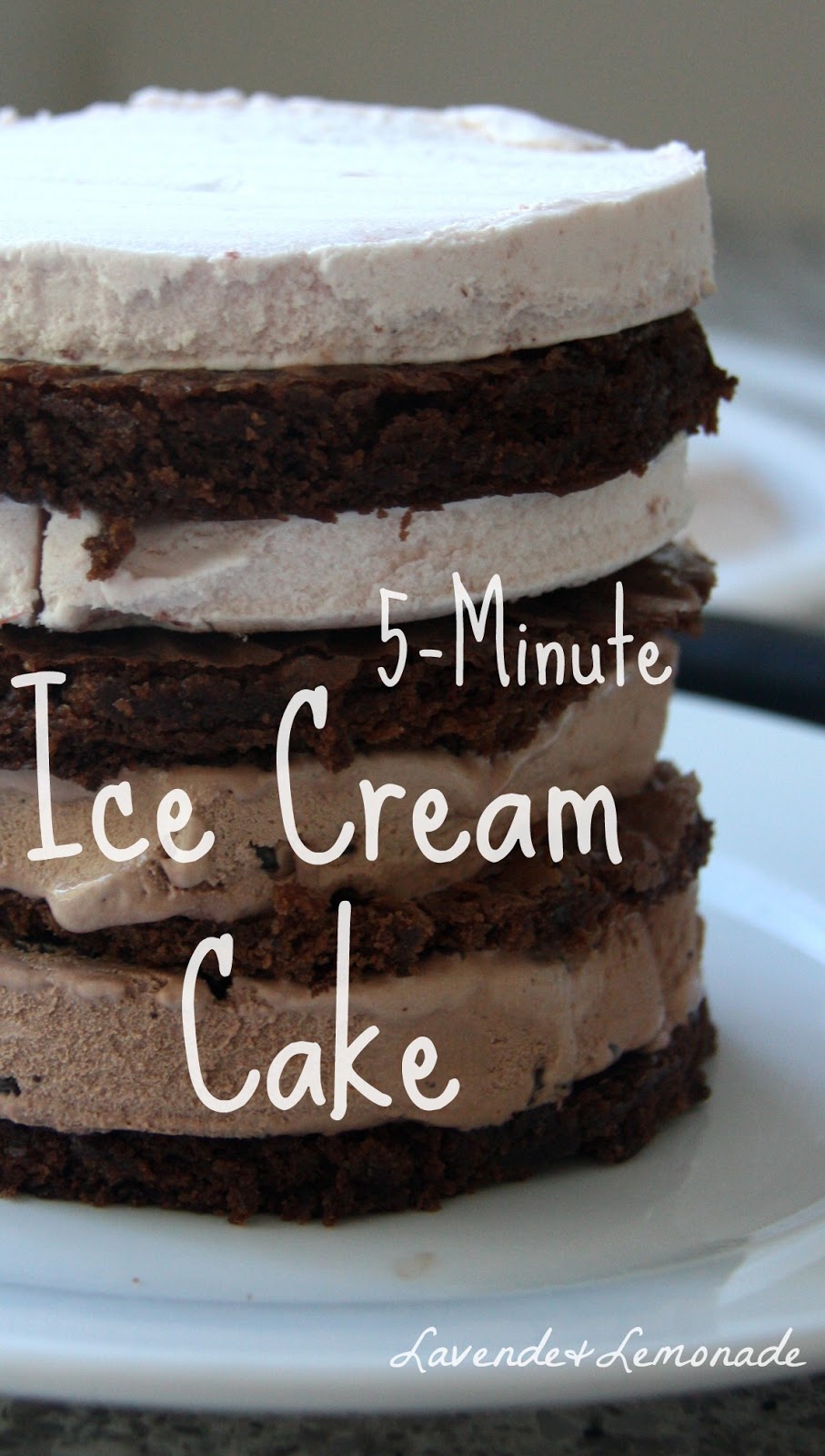 5Minute Ice Cream Cake Lavende and Lemonade