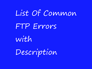 ftp Errors list