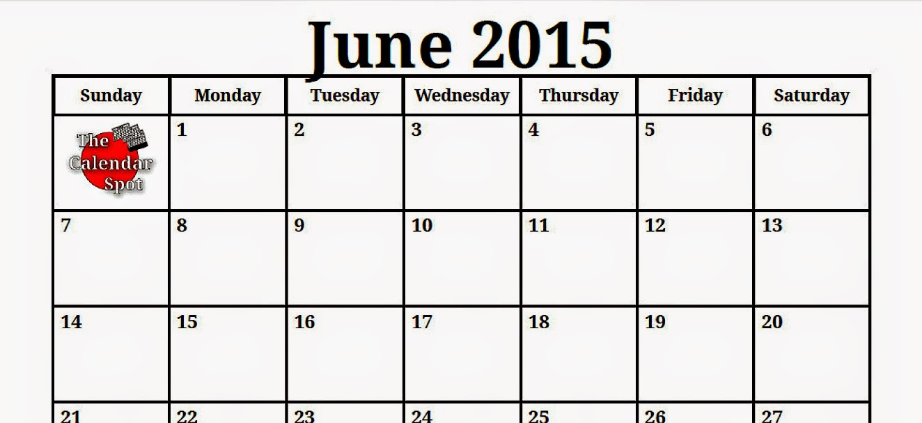 free printable june calendar 2015