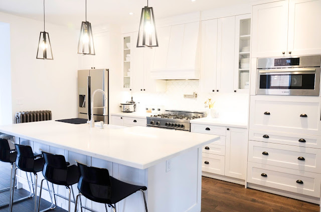 Project Rad: Toronto century home renovation - modern open concept black and white kitchen |navkbrar.blogspot.com