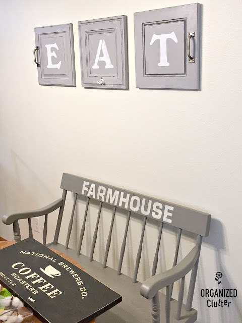 Farmhouse, Fall, Coffee & Buffalo Check DIY Decor With Old Sign Stencils