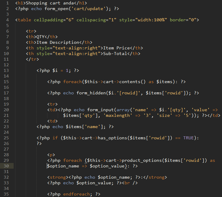 LAPORAN PERTEMUAN (kelas) Membuat Shopping Cart Sederhana CODEIGNITER