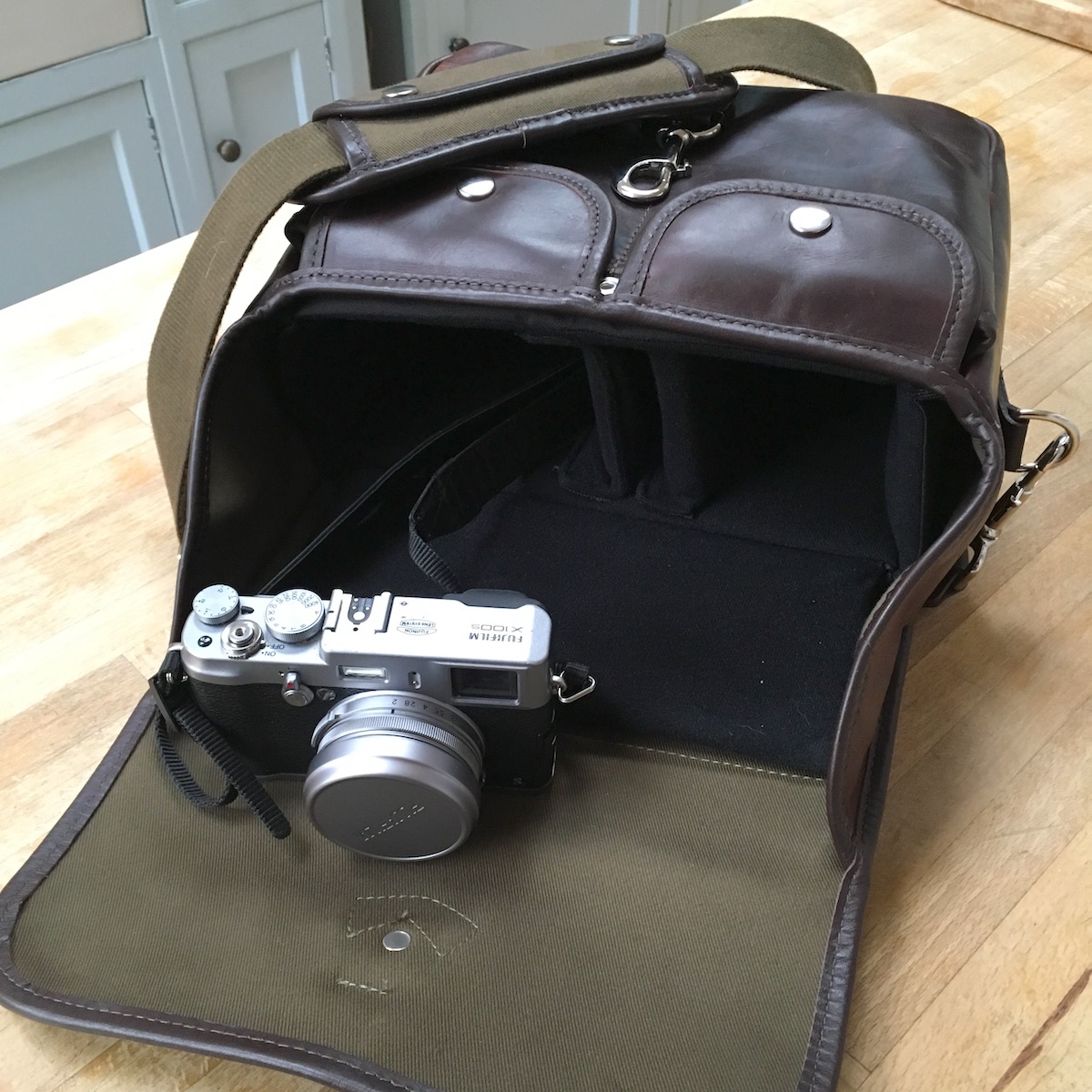 Hawkesmill Small Regent Camera Bag Horween Leather Grey Fox
