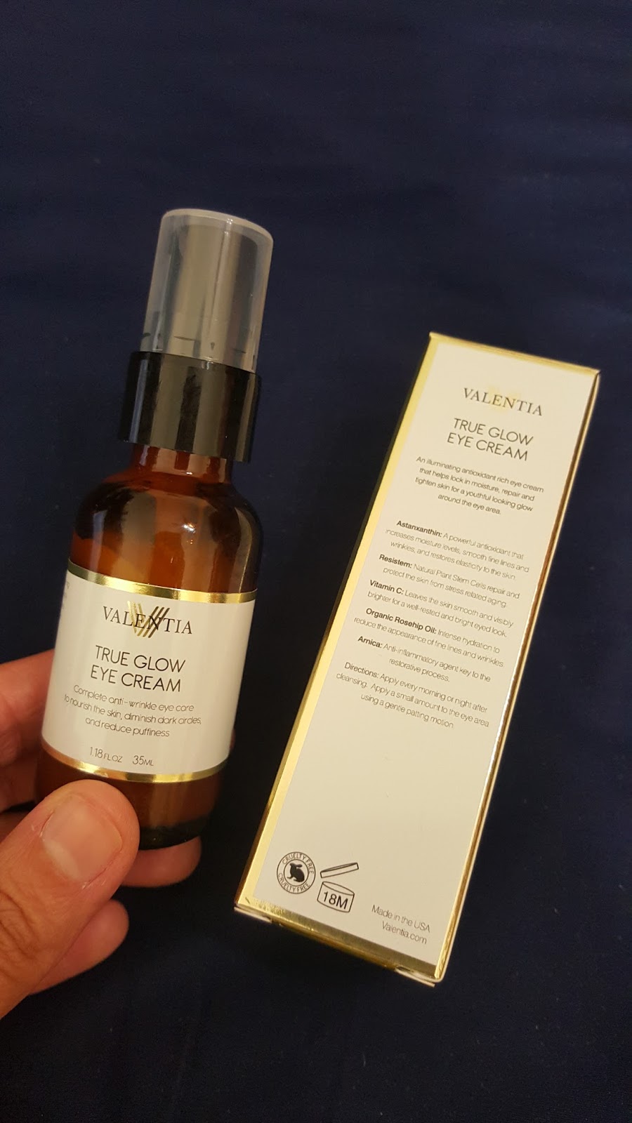 My Product Reviews Valentia True Glow Eye Cream