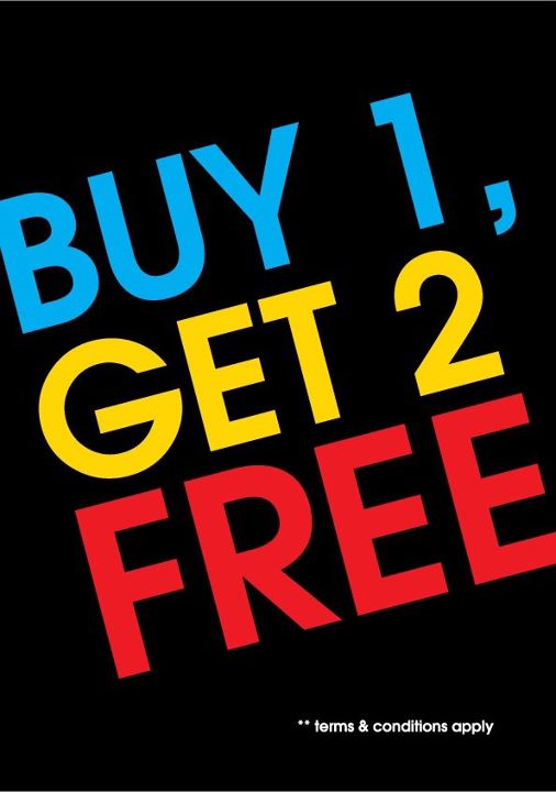 F.O.S. Buy 1 Get 2 Free (While stock last) Malaysia Warehouse Sales