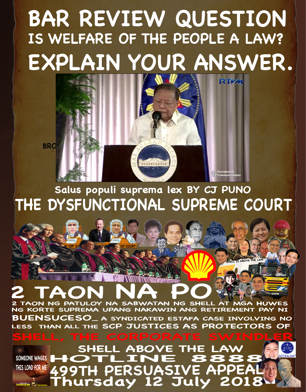 Shell Tabangao Refinery Life 499th Persuasive Appeal 12july18 To The Scp Justicides Is Welfare Of The People A Law