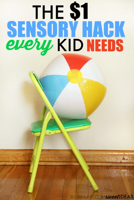 Cheap sensory seating hack to help kids with attention, fidgeting needs, and sensory vestibular sensory input needs. This sensory hack is perfect for kids with SPD, and neurotypical children, too. Cheap sensory seating hack to help kids with attention, fidgeting needs, and sensory vestibular sensory input needs. This sensory hack is perfect for kids with SPD, and neurotypical children, too.