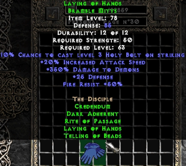 Best cRPGs LAYING OF HANDS, Diablo 2 Resurrected