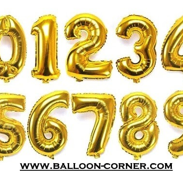 Balon Foil Angka Jumbo Warna Gold (Ukuran 1 Meter)