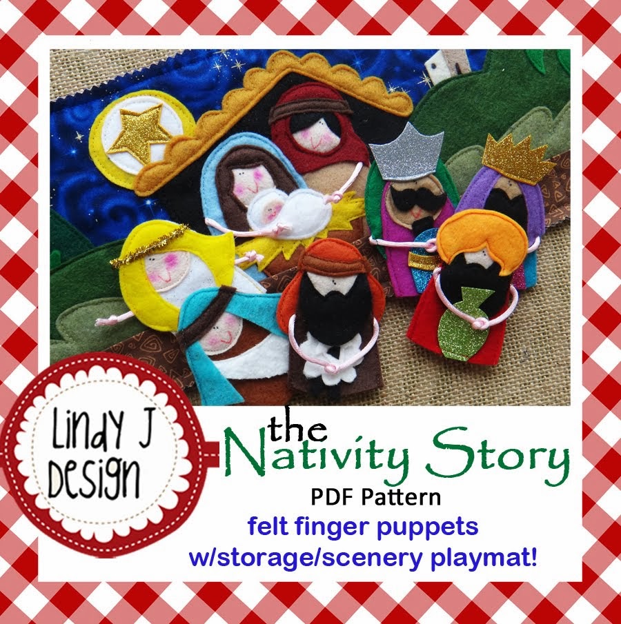 Nativity Finger Puppets/Playmat .PDF pattern
