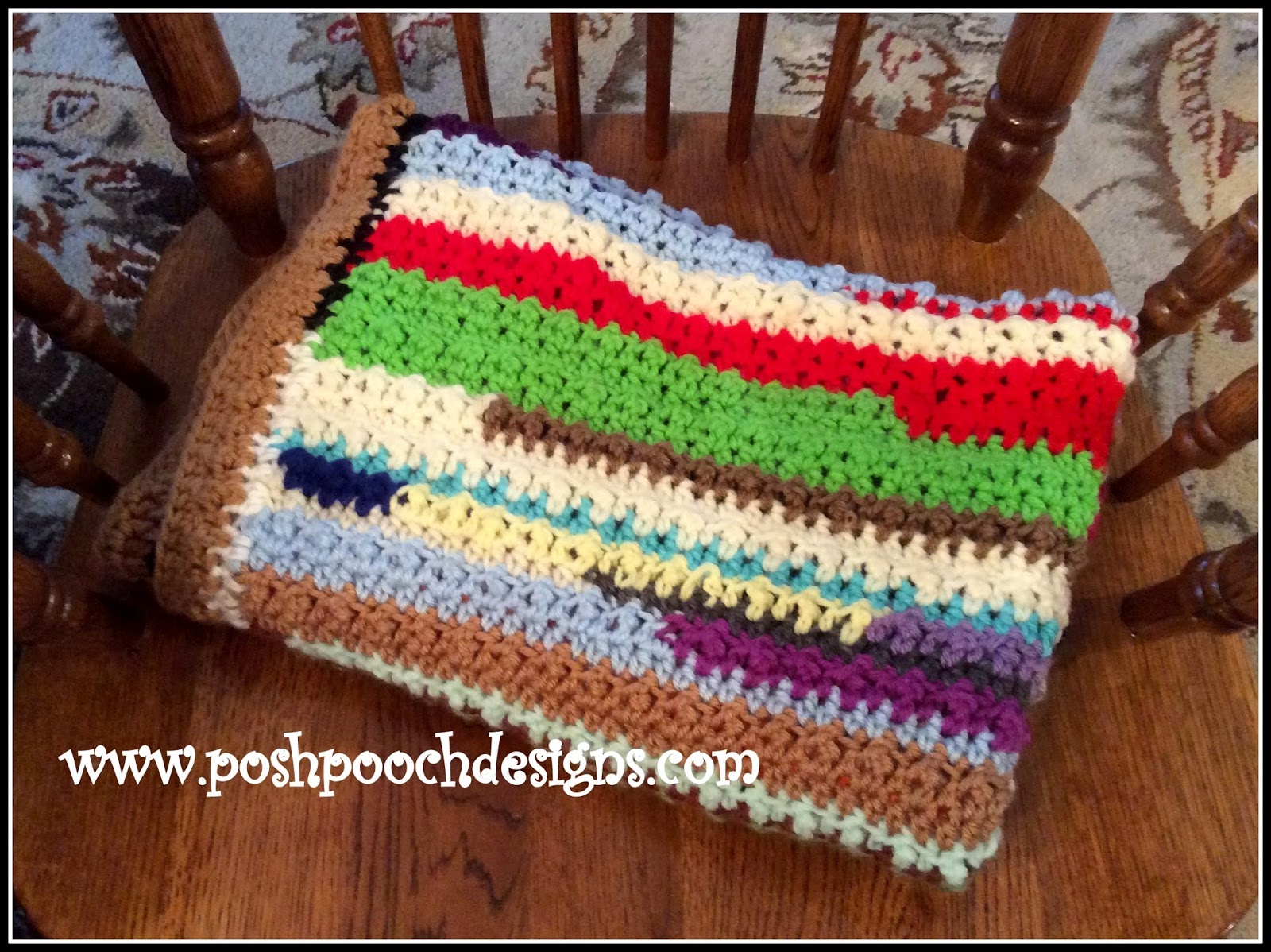 Posh Pooch Designs Dog Clothes Scrap Happy Blanket Crochet Pattern