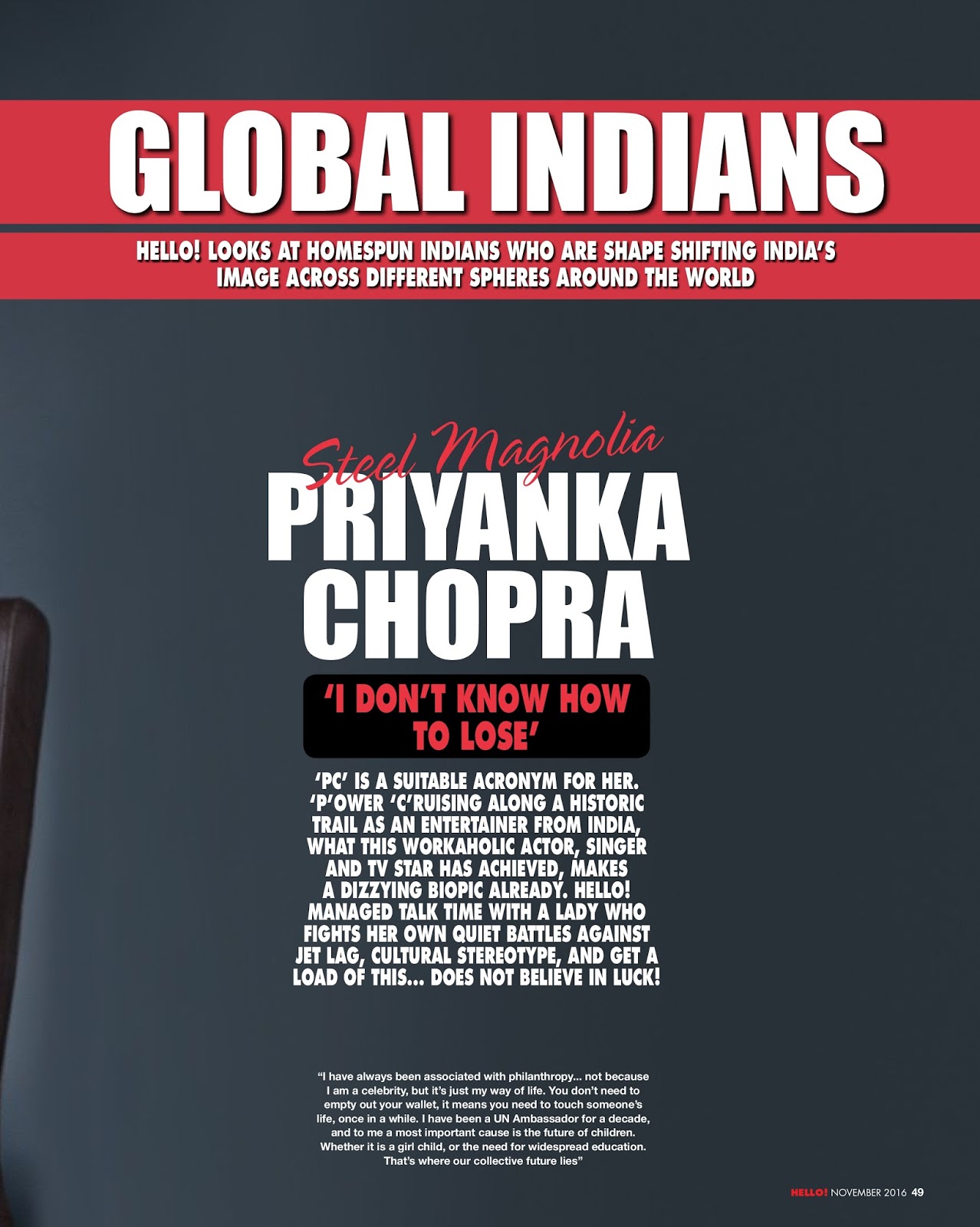 Priyanka Chopra - Hello! Magazine India November 2016