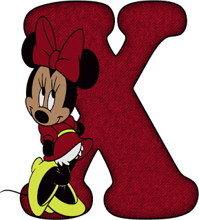  Alfabeto de Minnie en Rojo. Alphabet with Minnie in Red.