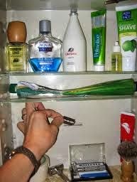blade razor medicine banks shaving cabinets blades slots drop