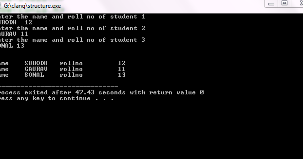 C Program For Create An Array In Structure
