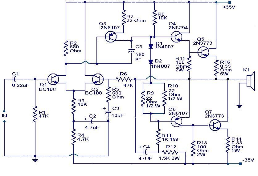 100W Subwoofer Amplifier Circuit | audio wiring diagram