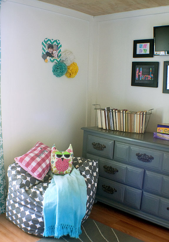 Teenage girl room makeover with fun and exciting colors but a bit of punk splashed in.