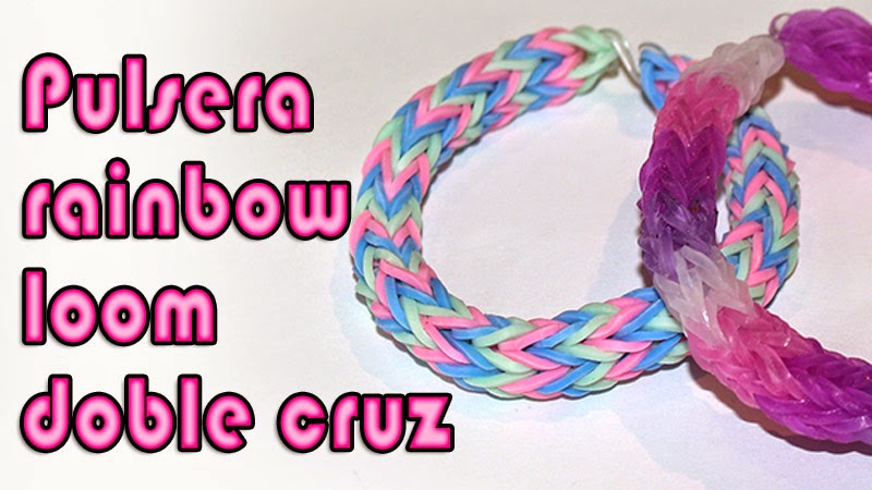 pulsera rainbow loom doble cruz