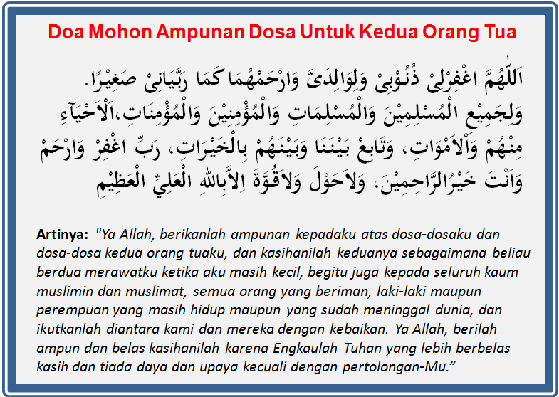 Bacaan Doa  Untuk  Kedua Orang  Tua Ibu dan Bapak Lengkap 