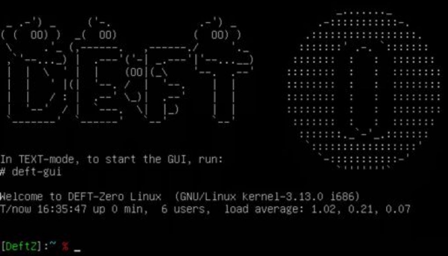 Zero linux. Deft linux. digital evidence &amp; forensics toolkit: deft linuix. text mode. textmode.