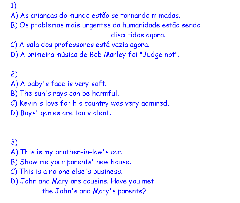 English For Brazilian People - efbp: Genitive Case (Exercise)