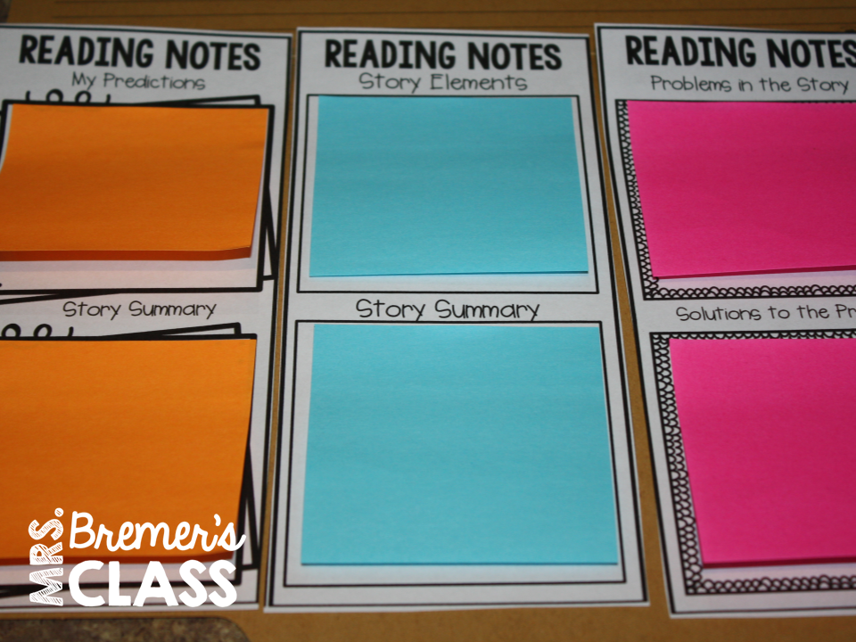 Editable Sticky Note Bookmarks Mrs. Bremer's Class