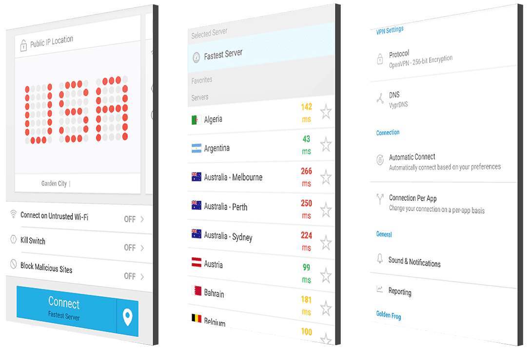 Capturas VyprVPN android
