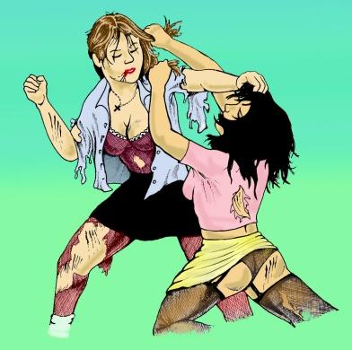 Female fighting photo storybooks