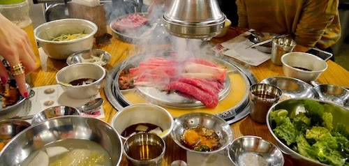Round Hot Pot Barbecue Combination Indoor Korean Style Barbecue