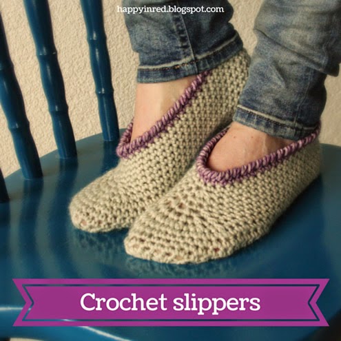 Happy in Red - Crochet Slippers Happy in Red - Crochet Slippers