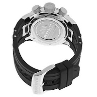 Invicta 17464 Bolt Reserve case back, strap & buckle clasp, picture, image, 50 mm diameter case & 17 mm thick, 32 mm band width