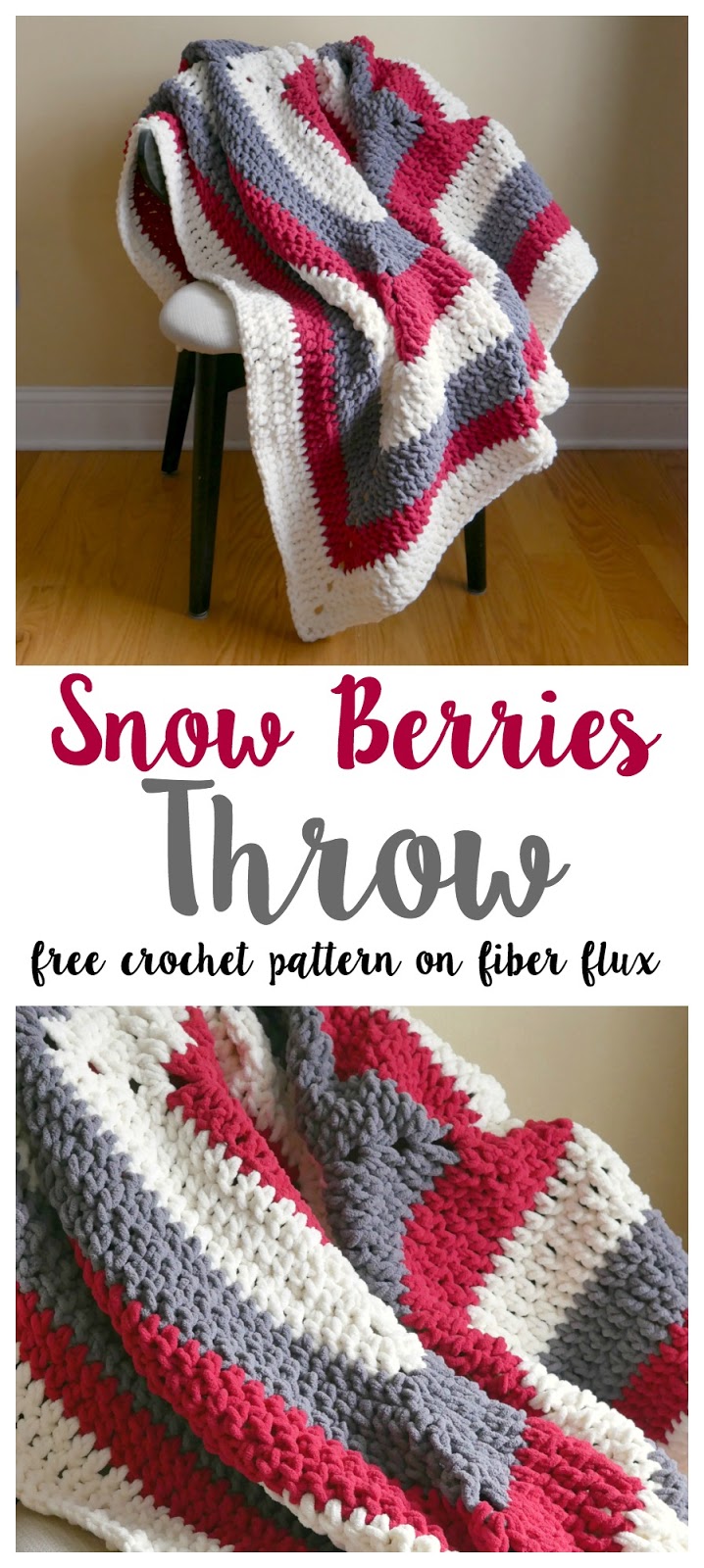 Fiber Flux Free Crochet Pattern...Snow Berries Throw!